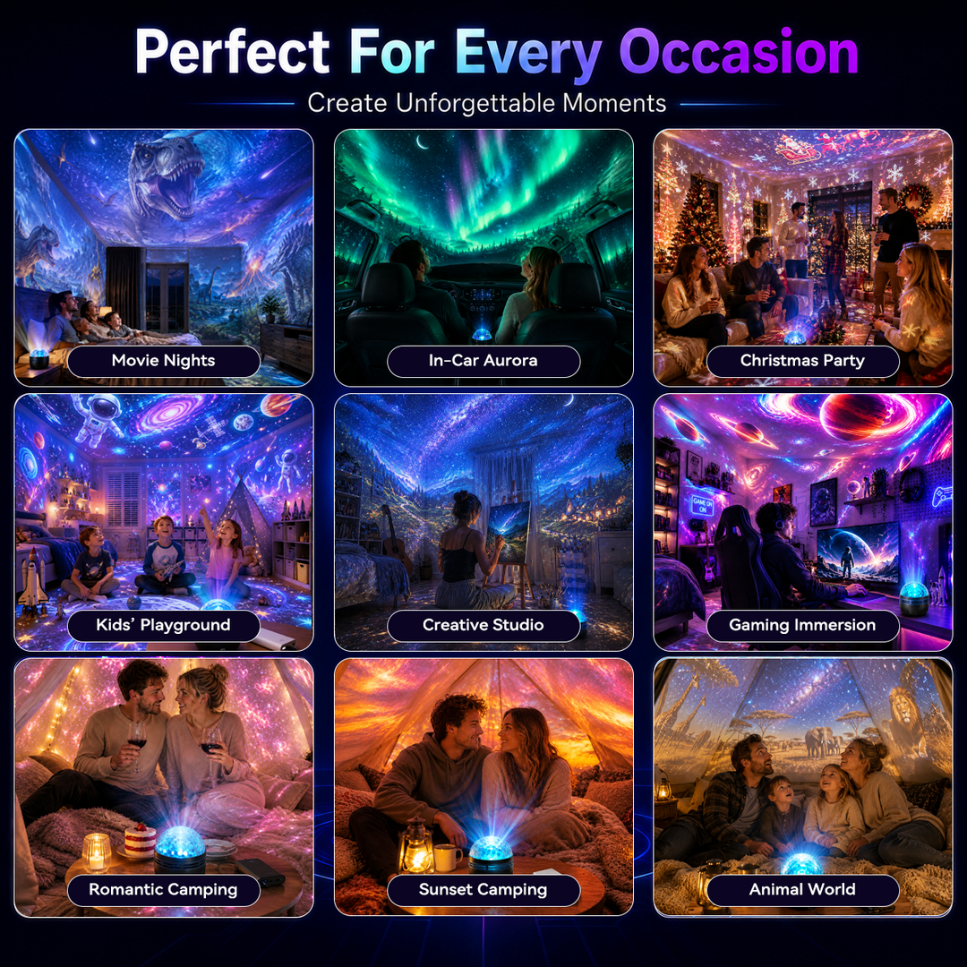 🦖🎁360° Smart Holographic Starry Sky Projector (HD Smart Dynamic 5D)