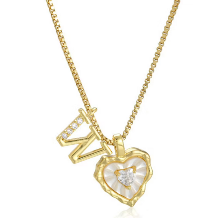 💛 Collier Cœur Initiale – Chaîne Délicate ✨