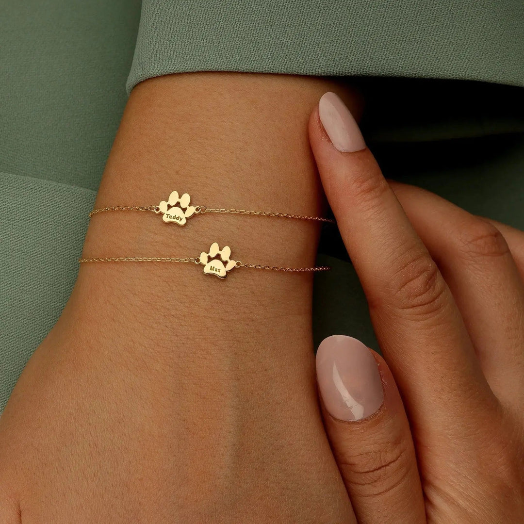 Custom Paw Name Bracelet