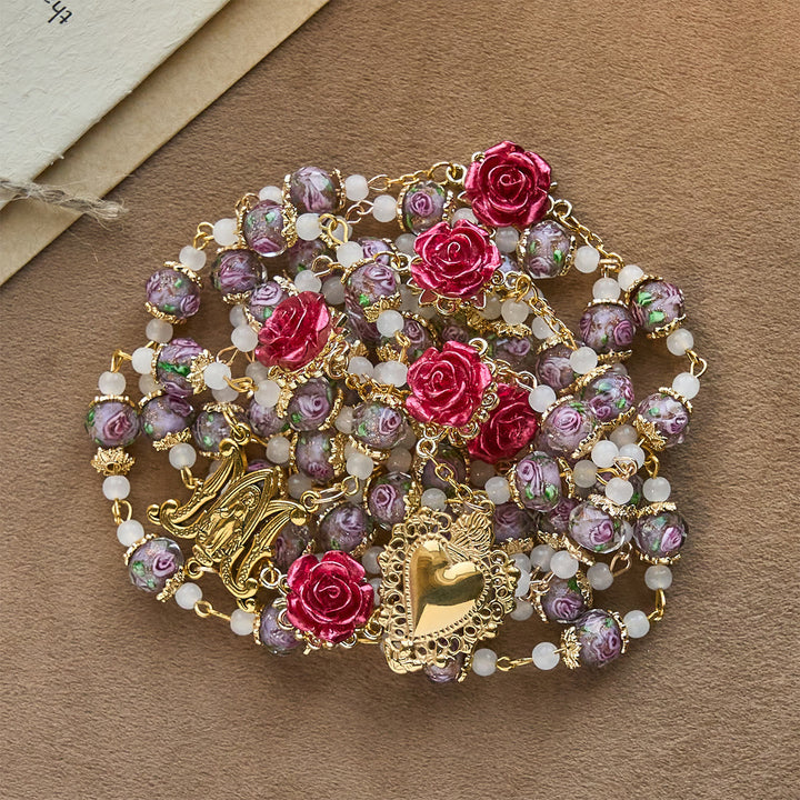 Chapelet de dévotion Rose & Sacré-Cœur 🌹❤️
