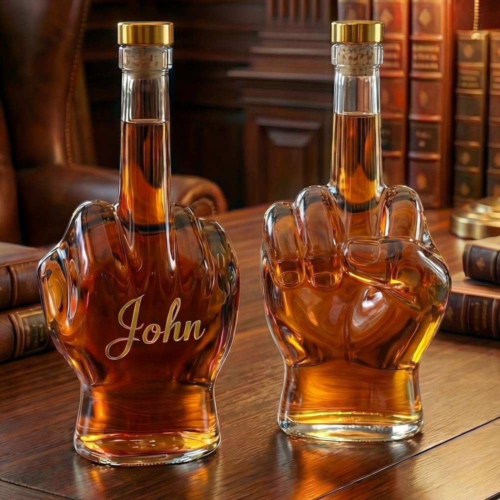 Carafe à whisky personnalisée en forme de main