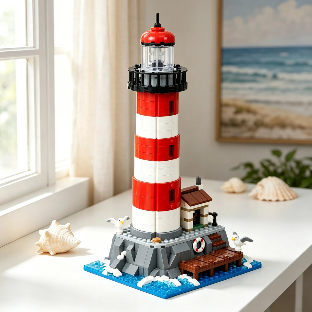 Ensemble de blocs de construction de phare Beacon of Hope – Modèle d'affichage de monument côtier