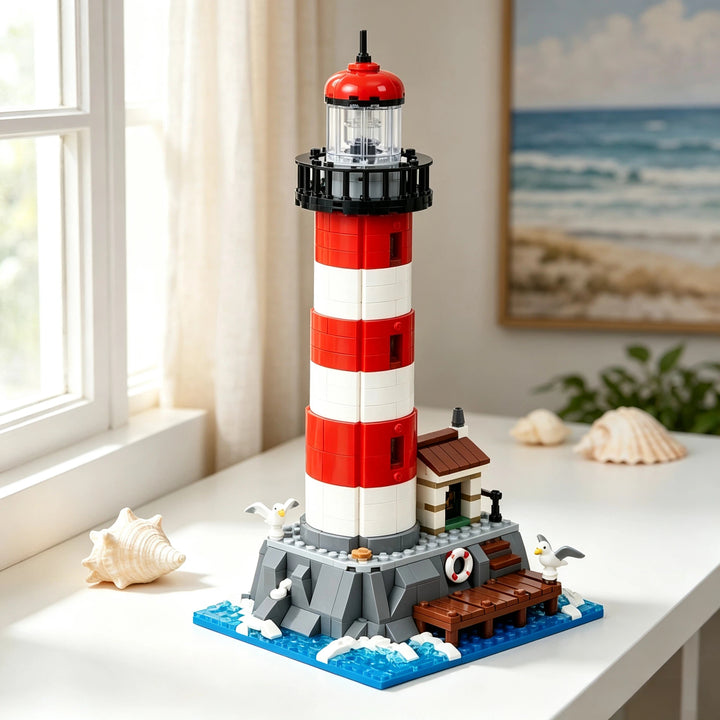 Ensemble de blocs de construction de phare Beacon of Hope – Modèle d'affichage de monument côtier