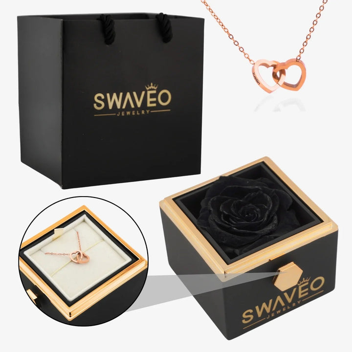Coffret Rose Éternelle avec Collier Gravé