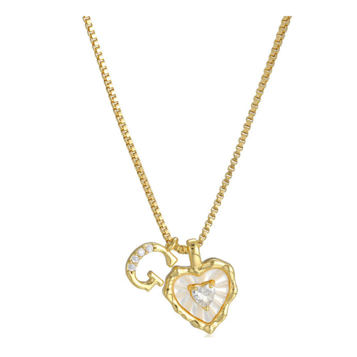 💛 Collier Cœur Initiale – Chaîne Délicate ✨