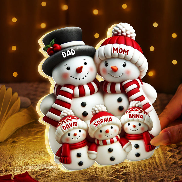 ⛄ Bonhomme de Neige 2D Personnalisé – Boîte Lumineuse de Noël