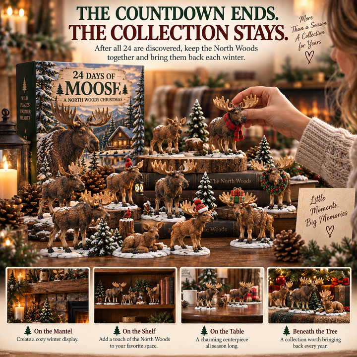 🌲24 Jours des Élans – Collection de Noël des Forêts Nordiques, 24 Pièces