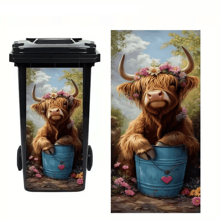 Autocollant créatif pour poubelle avec motif cartoon coloré