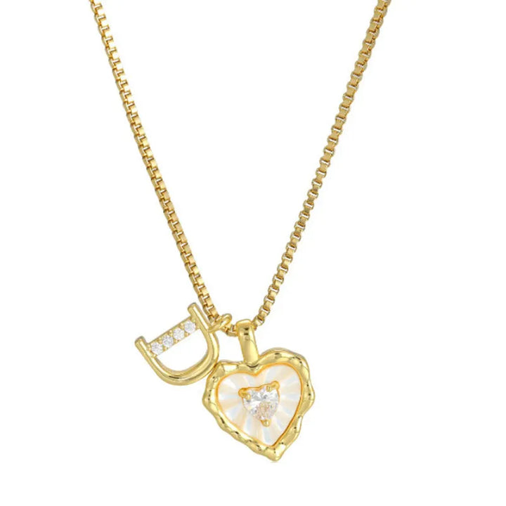 💛 Collier Cœur Initiale – Chaîne Délicate ✨