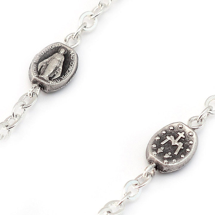 Dizaine argentée avec Médaille Miraculeuse