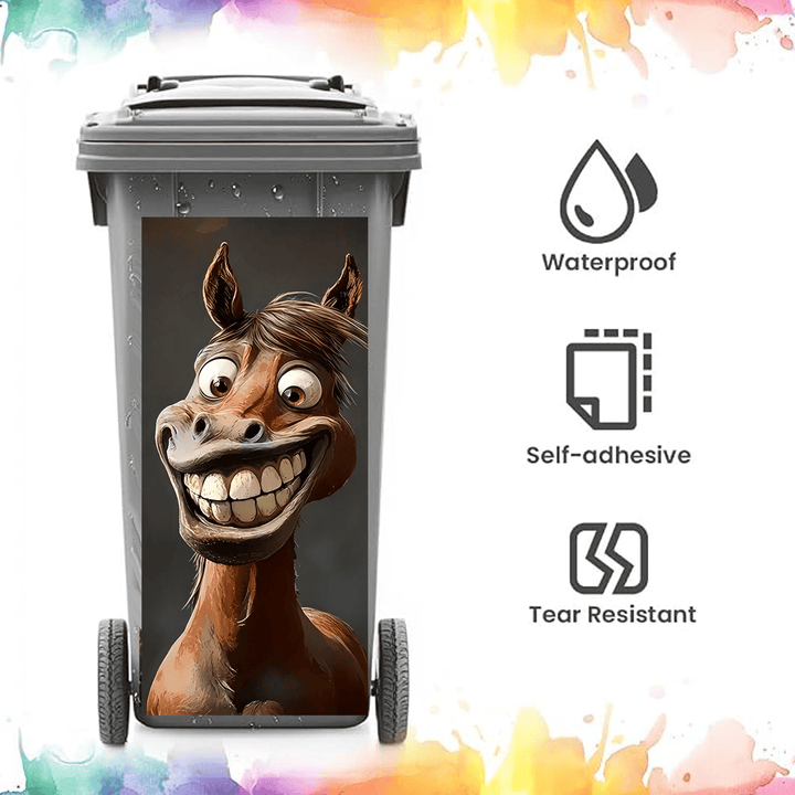 Autocollant créatif pour poubelle avec motif cartoon coloré