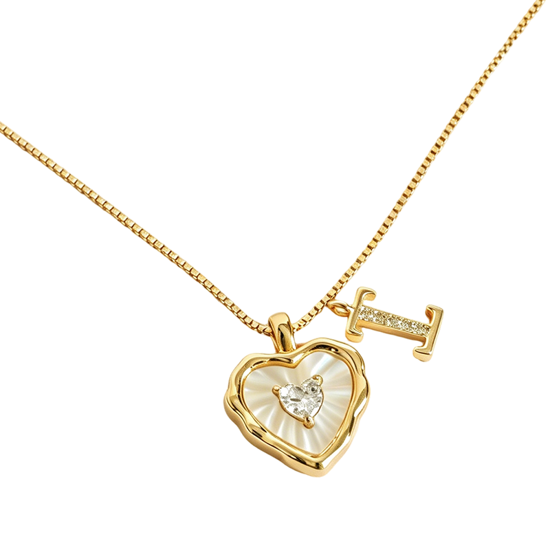 💛 Collier Cœur Initiale – Chaîne Délicate ✨