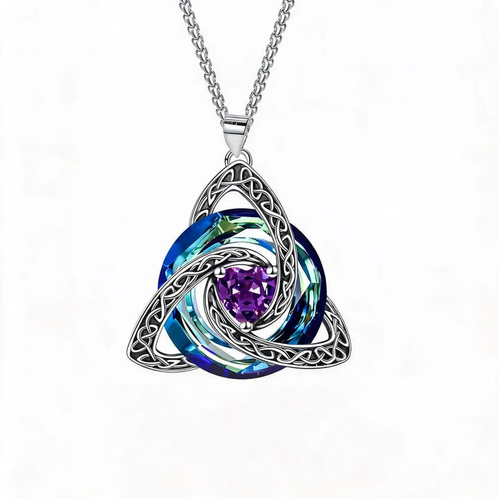 🔮💞Collier nœud celtique de la Trinité avec pierre de naissance ✨