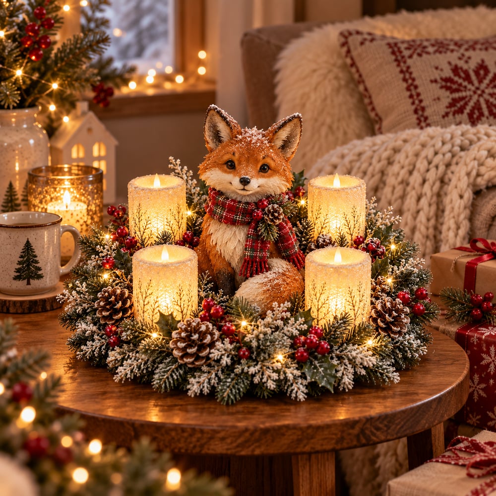 ✨ Animaux de la forêt illuminés par des bougies LED. 🎁🌟