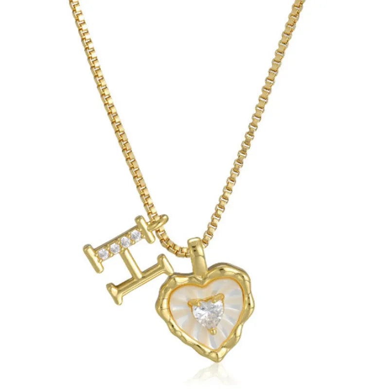 💛 Collier Cœur Initiale – Chaîne Délicate ✨
