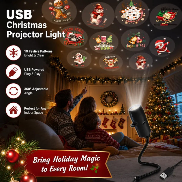 ✨Projecteur de Noël HD Plug-&-Play – 6 ou 10 scènes festives