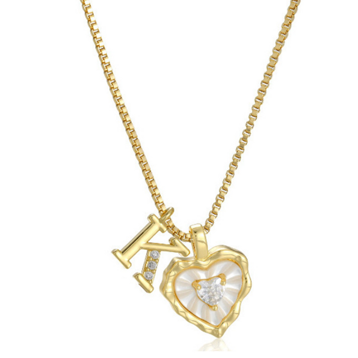 💛 Collier Cœur Initiale – Chaîne Délicate ✨