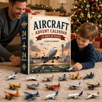 ✈️ Calendrier de l’Avent Aviation 2026 | 24 jours de vol avec 24 miniatures uniques d’avions, de jets et de modèles aéronautiques 🎄🎁