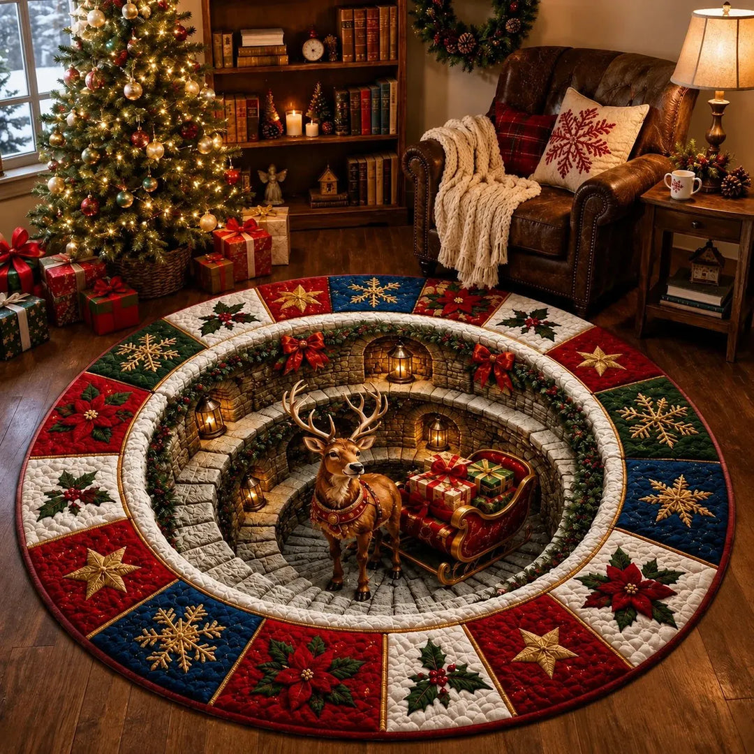 🎄 Tapis de Noël avec illusion d’optique 3D