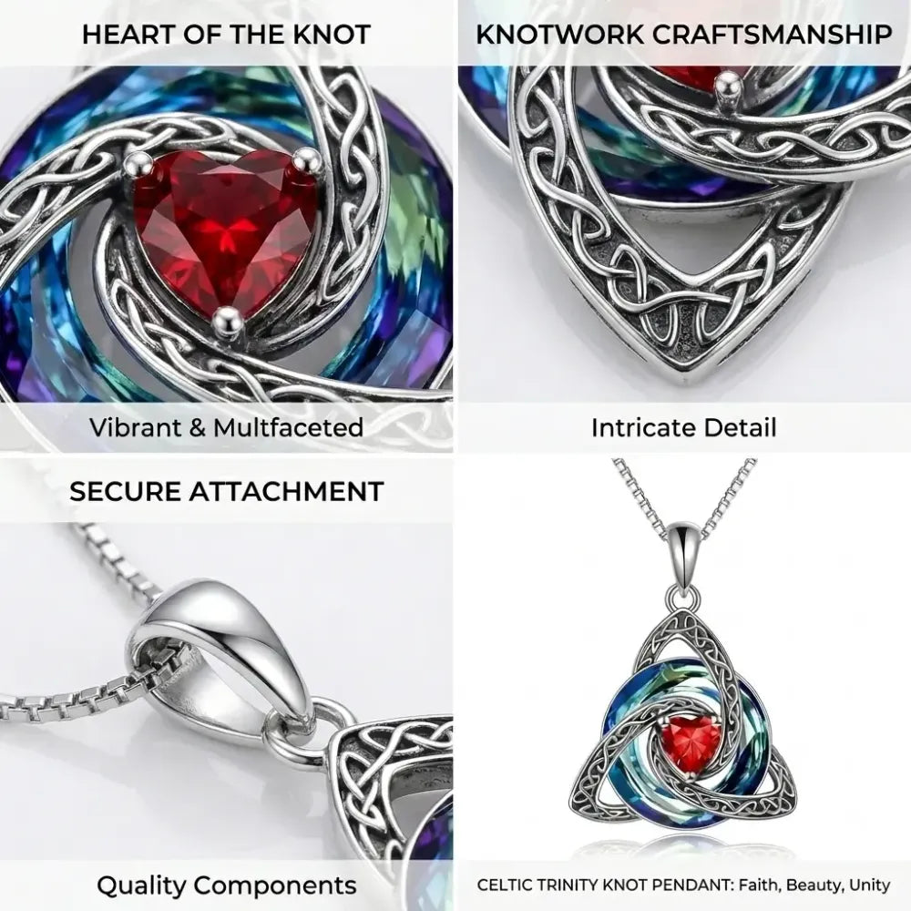 🔮💞Collier nœud celtique de la Trinité avec pierre de naissance ✨