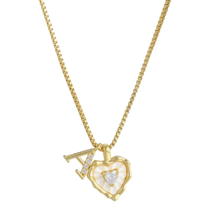 💛 Collier Cœur Initiale – Chaîne Délicate ✨