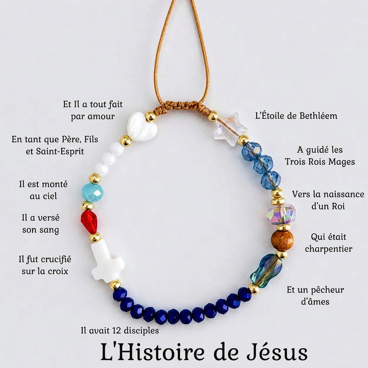 ✝️🙏 Bracelet artisanal retraçant l’histoire de Jésus