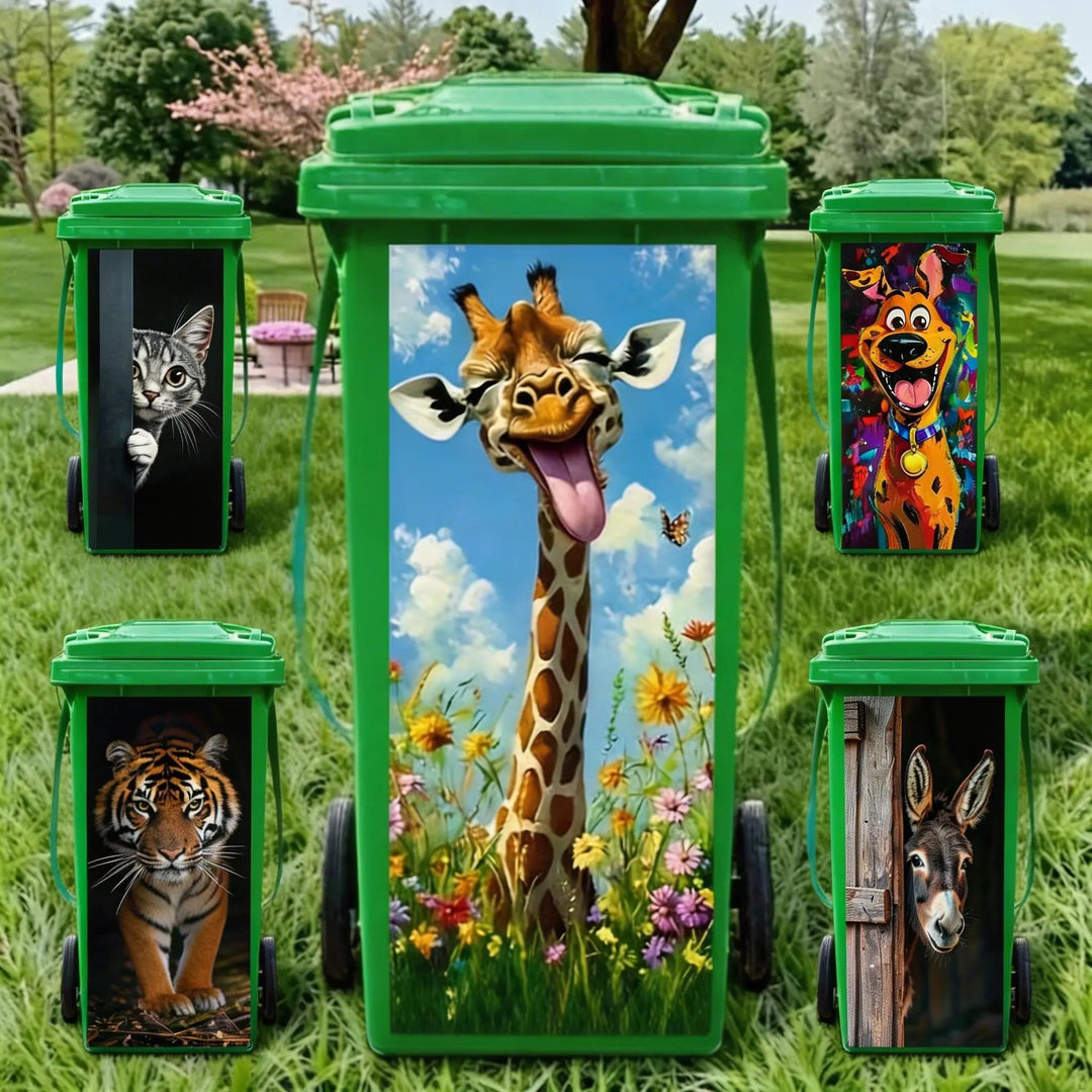 Autocollant créatif pour poubelle avec motif cartoon coloré