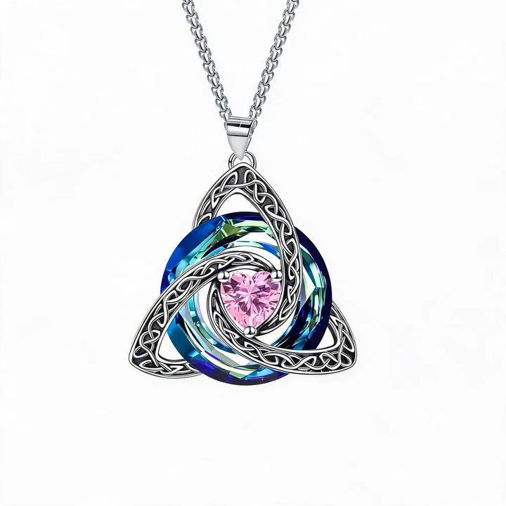 🔮💞Collier nœud celtique de la Trinité avec pierre de naissance ✨