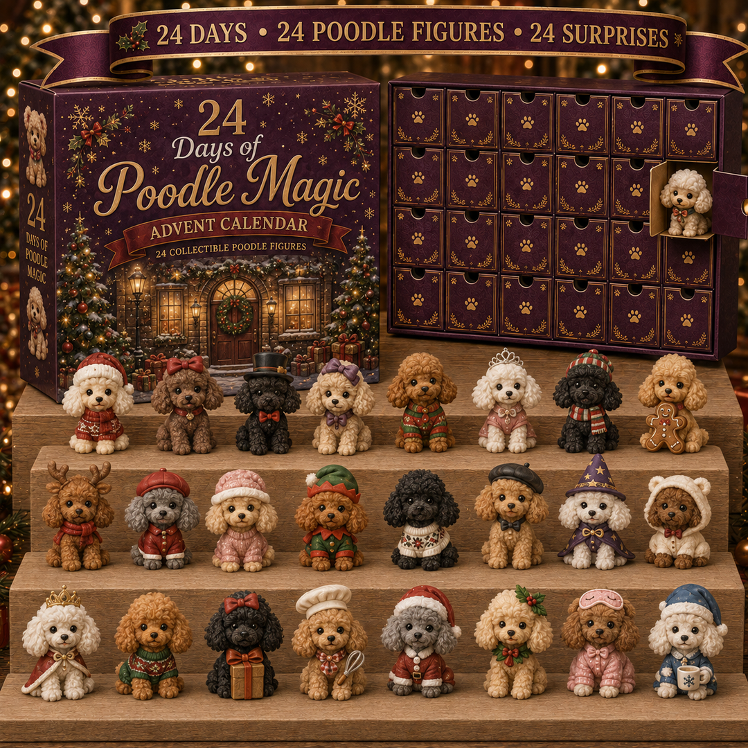 Calendrier de l’Avent Caniches 2026 – 24 Surprises – Cadeau pour Amoureux des Chiens
