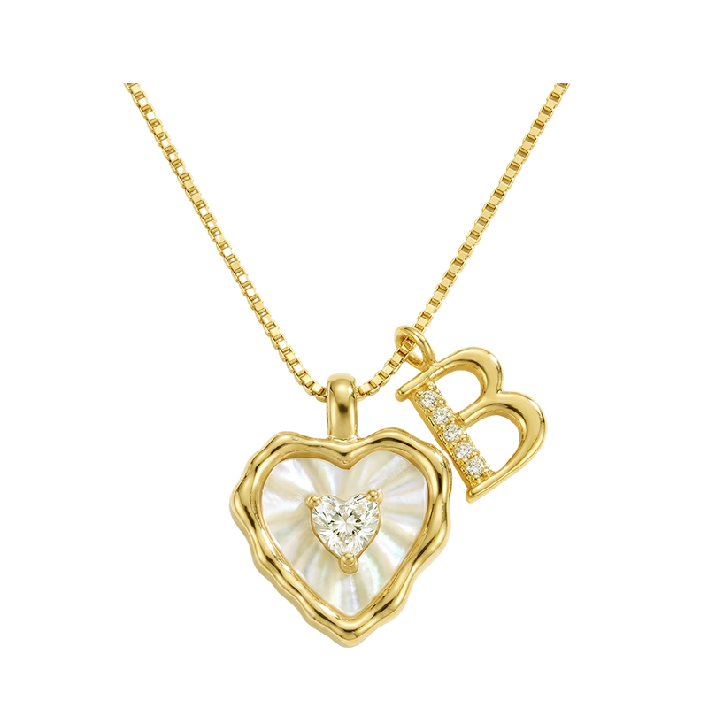 💛 Collier Cœur Initiale – Chaîne Délicate ✨