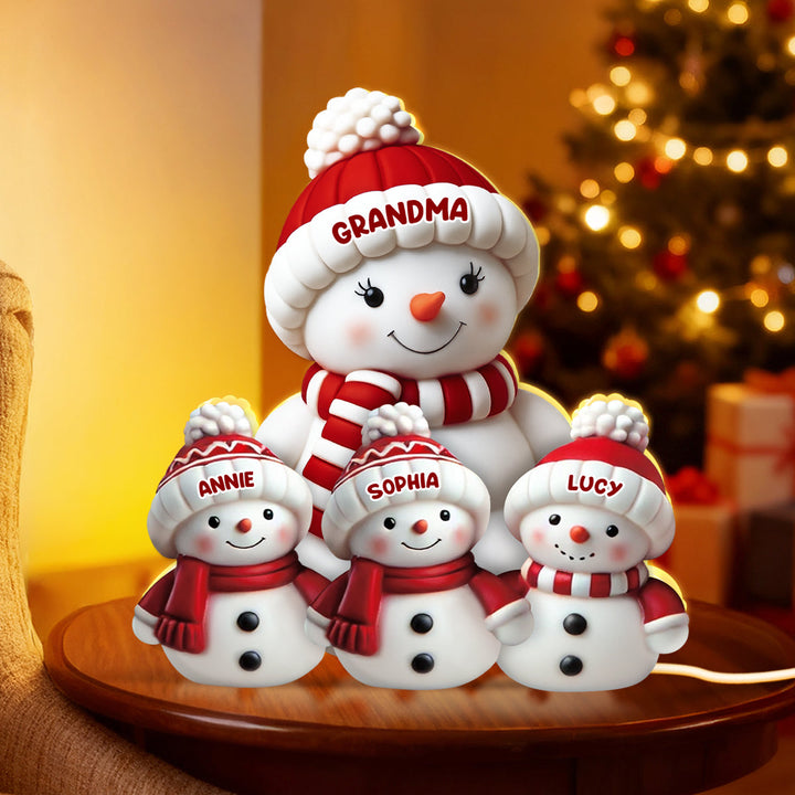 ⛄ Bonhomme de Neige 2D Personnalisé – Boîte Lumineuse de Noël