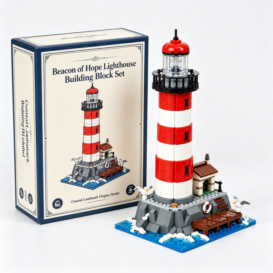 Ensemble de blocs de construction de phare Beacon of Hope – Modèle d'affichage de monument côtier