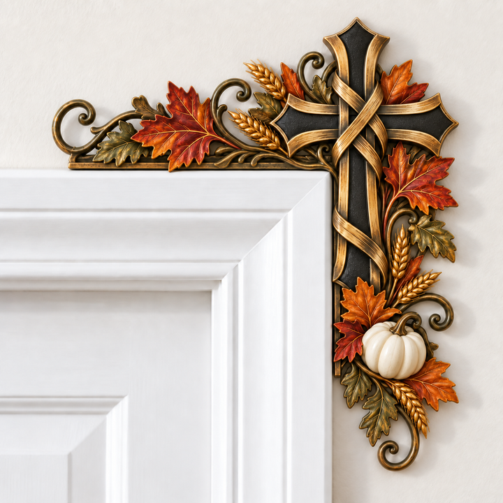 🍁 Décoration de Porte Automnale en Forme de Croix
