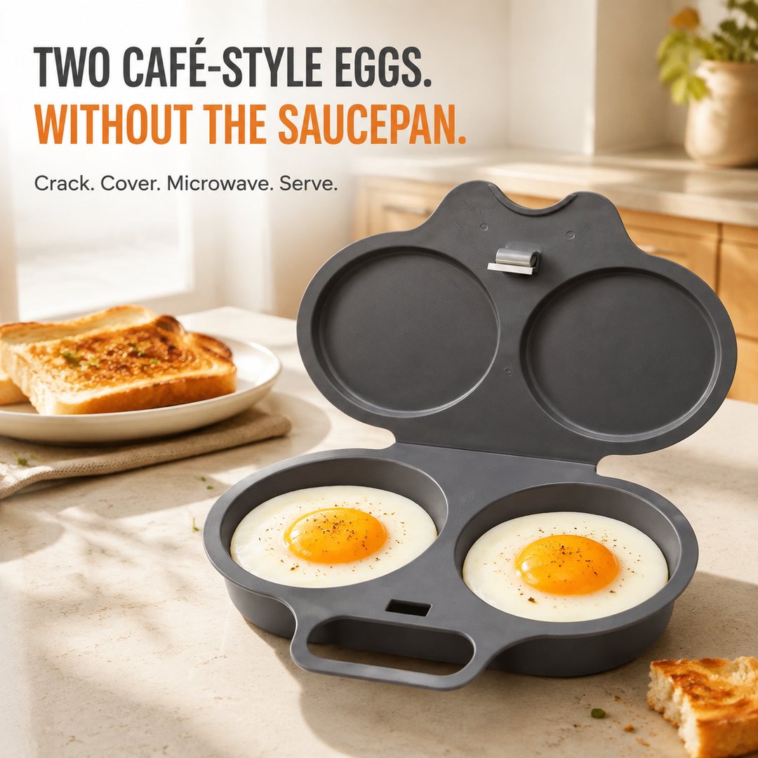 🍳 Cuiseur à œufs au micro-ondes 2 œufs – Cuisson facile à double compartiment