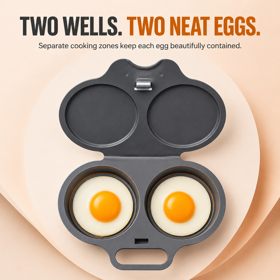 🍳 Cuiseur à œufs au micro-ondes 2 œufs – Cuisson facile à double compartiment