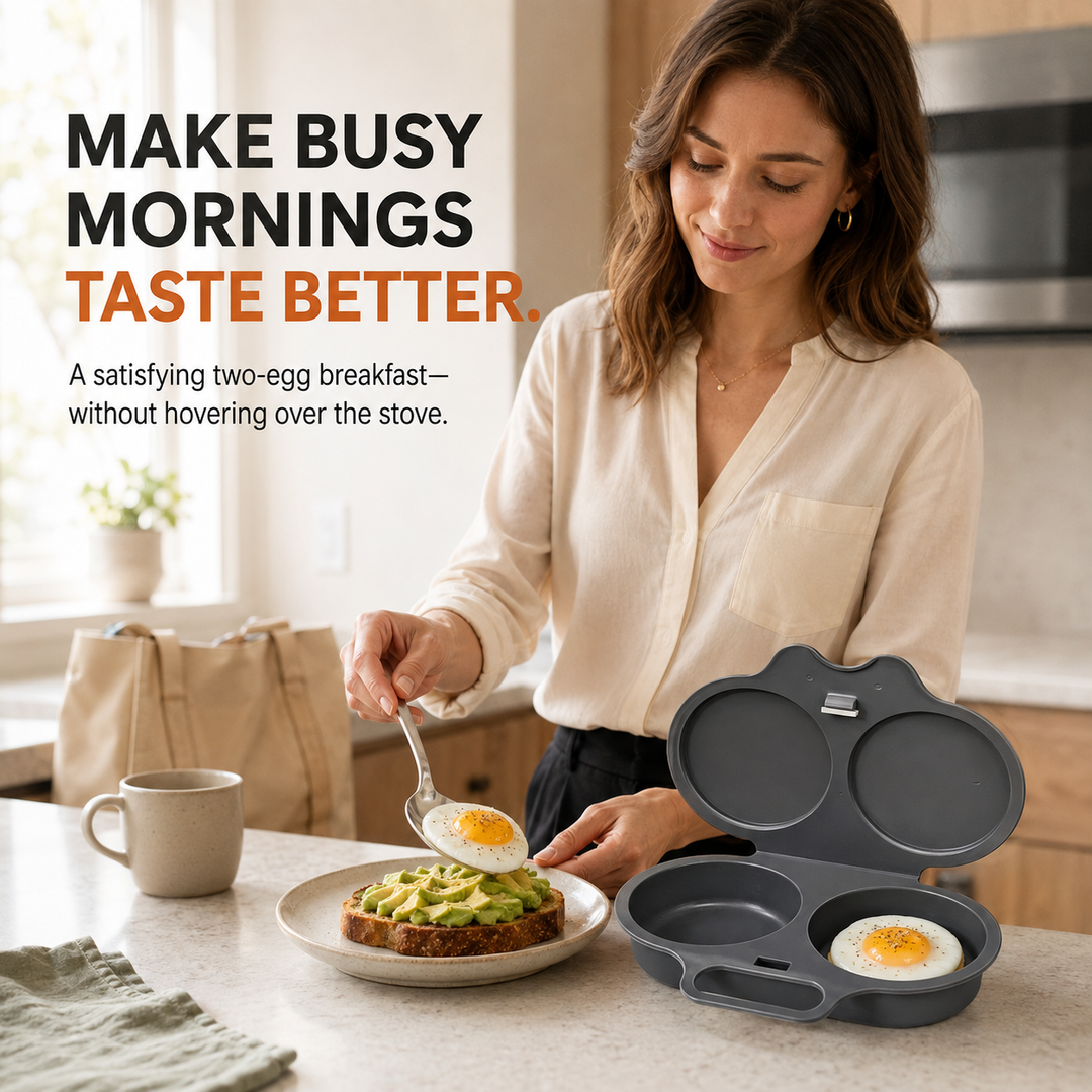 🍳 Cuiseur à œufs au micro-ondes 2 œufs – Cuisson facile à double compartiment