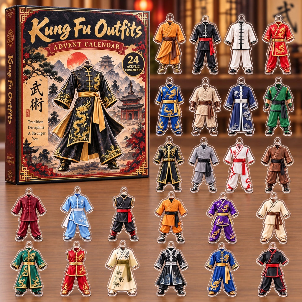 Calendrier de l’Avent « Kung Fu Outfits » – 24 ornements en acrylique