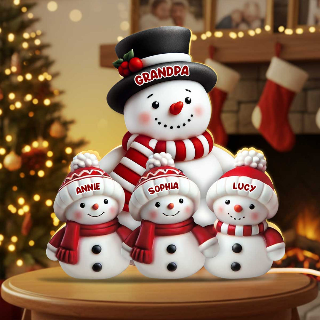 ⛄ Bonhomme de Neige 2D Personnalisé – Boîte Lumineuse de Noël
