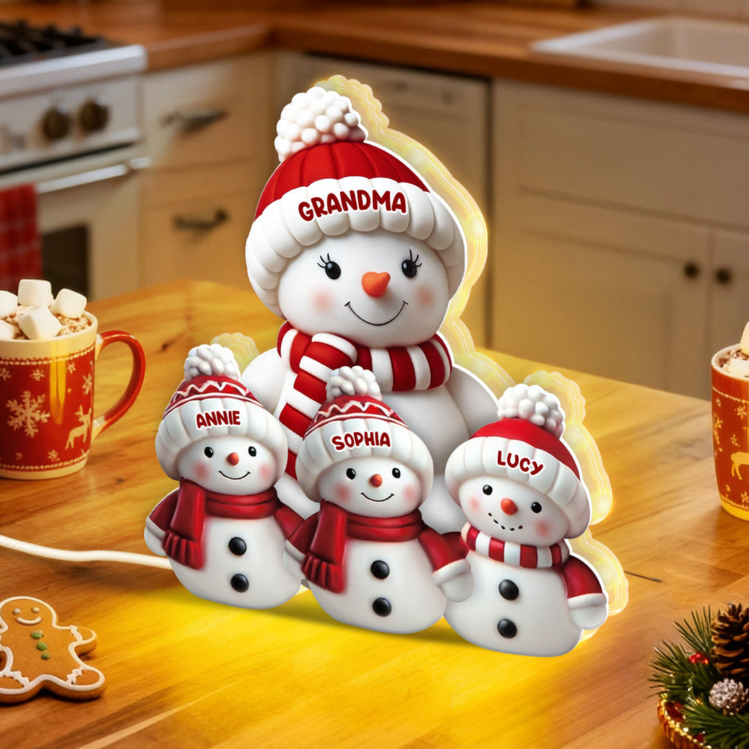 ⛄ Bonhomme de Neige 2D Personnalisé – Boîte Lumineuse de Noël