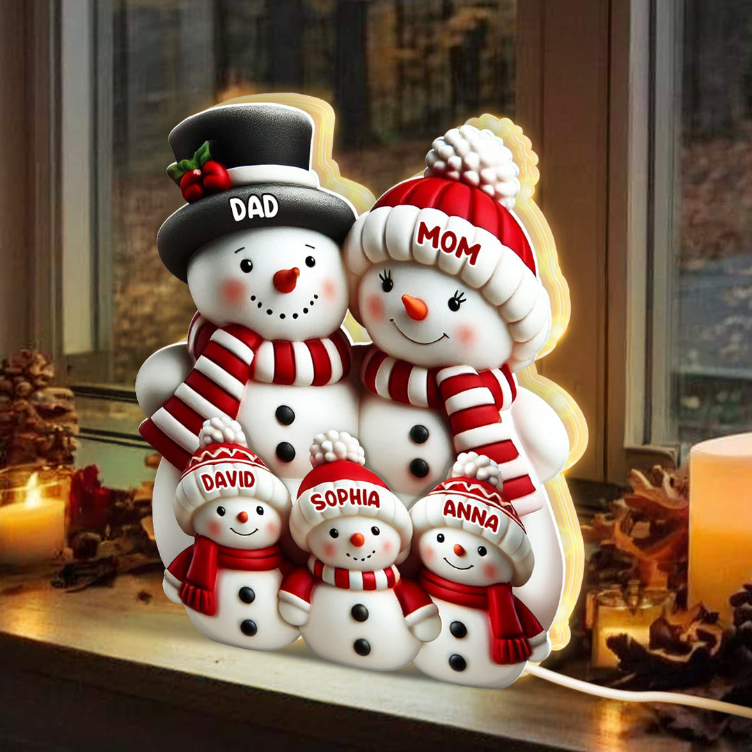 ⛄ Bonhomme de Neige 2D Personnalisé – Boîte Lumineuse de Noël