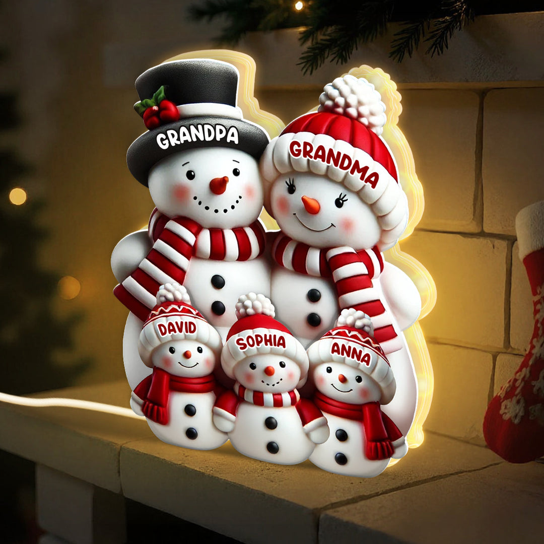 ⛄ Bonhomme de Neige 2D Personnalisé – Boîte Lumineuse de Noël