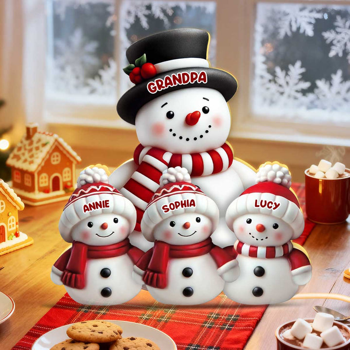 ⛄ Bonhomme de Neige 2D Personnalisé – Boîte Lumineuse de Noël