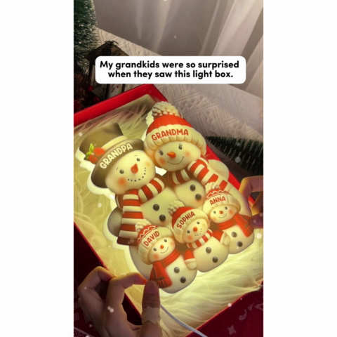 ⛄ Bonhomme de Neige 2D Personnalisé – Boîte Lumineuse de Noël