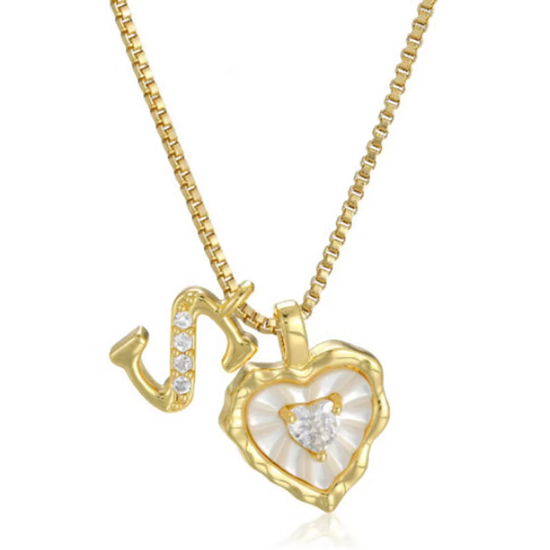 💛 Collier Cœur Initiale – Chaîne Délicate ✨