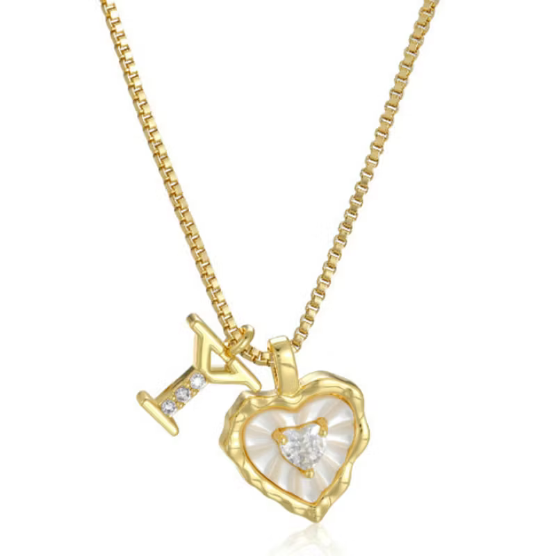 💛 Collier Cœur Initiale – Chaîne Délicate ✨