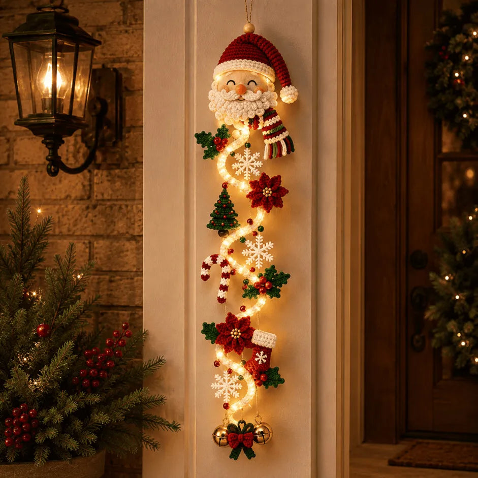 🎅 Décoration de porte de Noël lumineuse