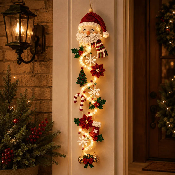 🎅 Décoration de porte de Noël lumineuse