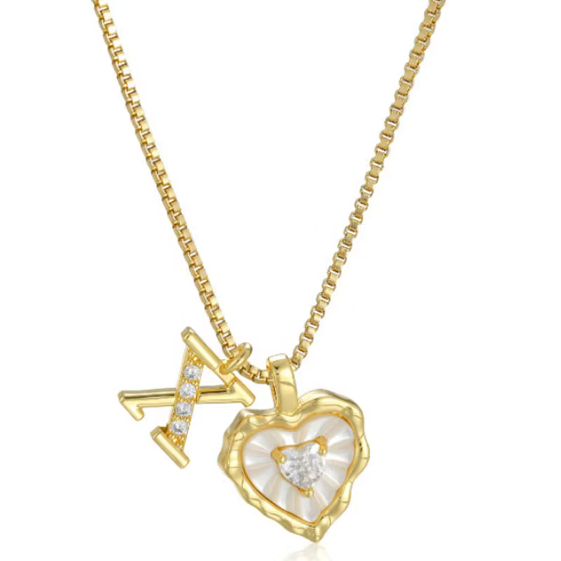 💛 Collier Cœur Initiale – Chaîne Délicate ✨