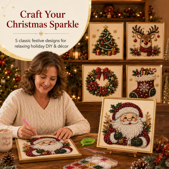 Kit d'art de peinture diamant de perles de Noël, relaxant et adapté aux débutants