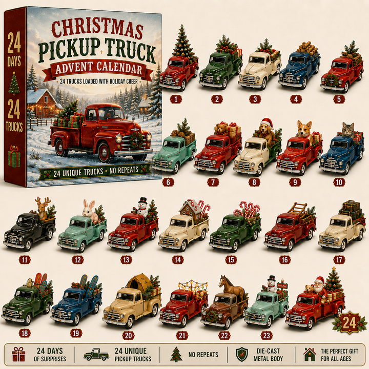 🎄🛻 Calendrier de l’Avent Pick-Up de Noël – 24 Surprises Festives ✨
